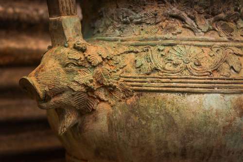 A Pair Of Substantial Bronze Urns