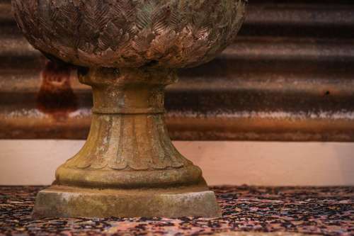 A Pair Of Substantial Bronze Urns
