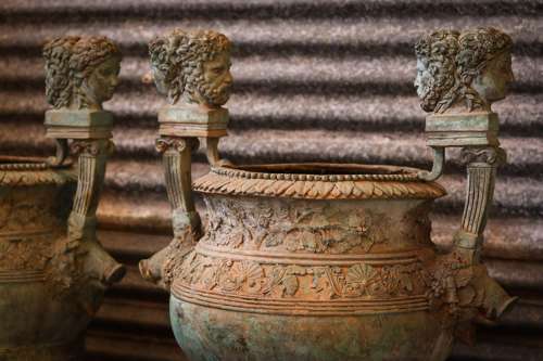 A Pair Of Substantial Bronze Urns