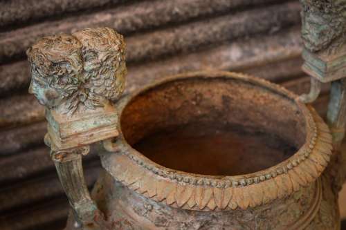 A Pair Of Substantial Bronze Urns