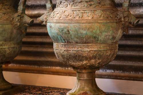 A Pair Of Substantial Bronze Urns