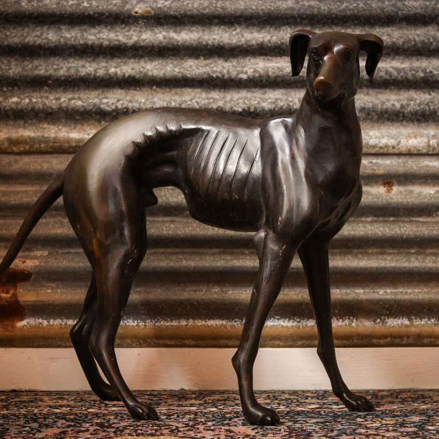 Life Size Cast Bronze Greyhound