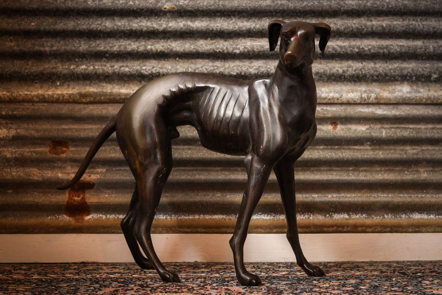 Life Size Cast Bronze Greyhound