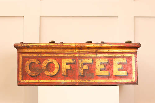 Very rare toleware Coffee Tin