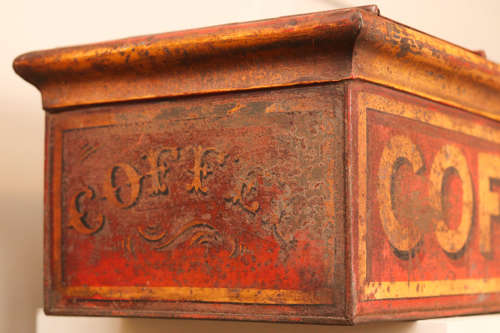 Very rare toleware Coffee Tin