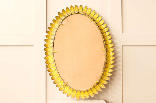 Rare oval large  spanish sunburst mirror